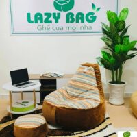 Ghế lười giọt nước tựa lưng size XL (90 x 140) Vải Nhung Hàn + Canvas