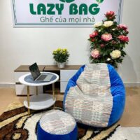 Ghế Lười Giọt Nước Size XL (90x140cm) Vải Nhung Hàn + Canvas 1