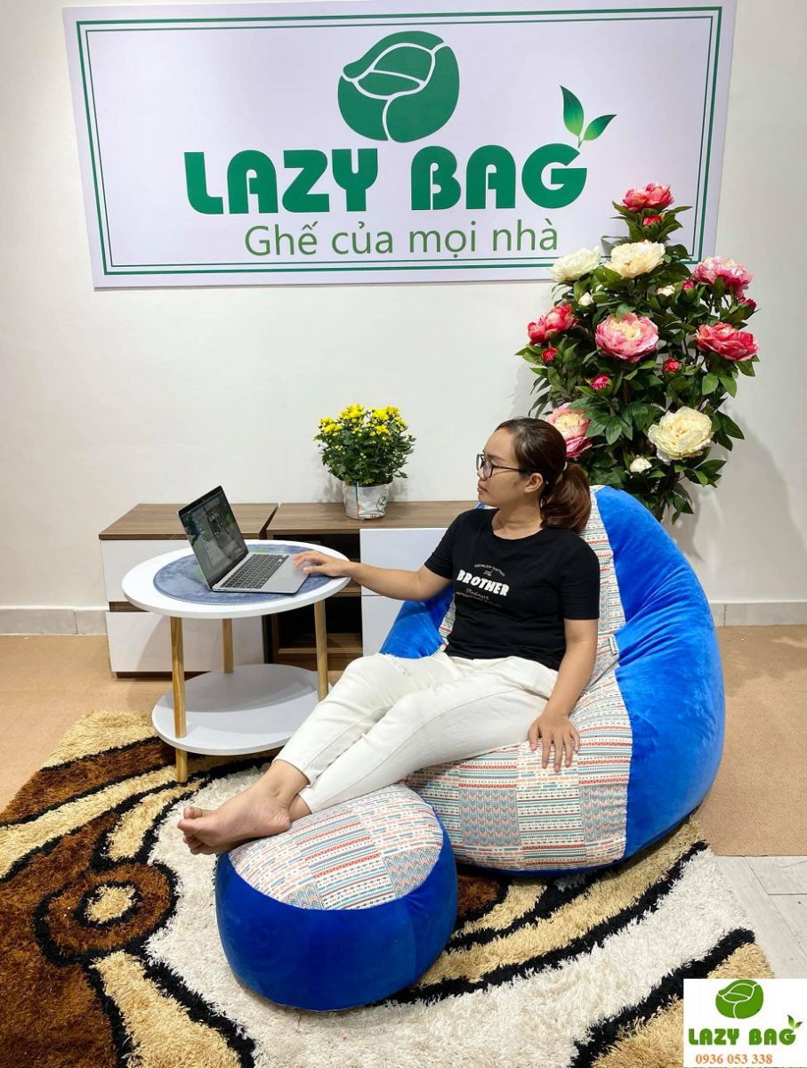 Ghế Lười Giọt Nước Size XL (90x140cm) Vải Nhung Hàn + Canvas 2