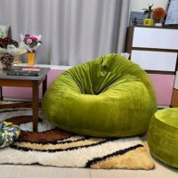 Ghế Lười Giọt Nước Tựa Lưng Size M(80 X 1,1m) Vải Nhung Lạnh Hàn Quốc