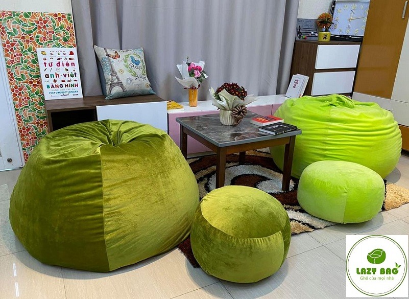 Ghế Lười Giọt Nước Tựa Lưng Size M(80 X 1,1m) Vải Nhung Lạnh Hàn Quốc 3