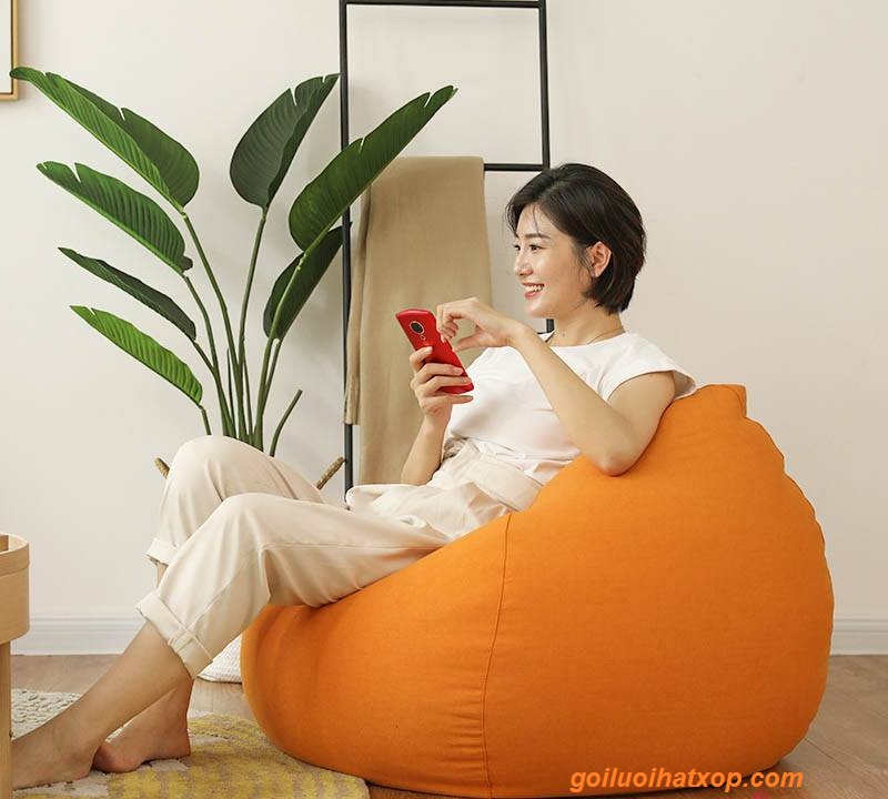 Ghế Lười Giọt Nước Tựa Lưng Size M(80 X 1,1m) Vải Nhung Lạnh Hàn Quốc 5