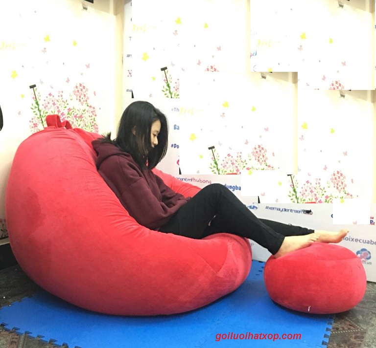 Ghế Lười Giọt Nước Tựa Lưng XL (90 X 1,4m) Vải Nhung Lạnh Hàn Quốc 3