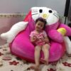 Ghế Lười Hạt Xốp Kitty (65 X 85cm) Vải Nhung Lạnh Hàn Quốc