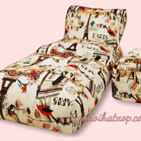 Ghế Lười Hạt Xốp Sofa Kiêm Giường (170 X 60 X 65cm) Vải Bao Bố