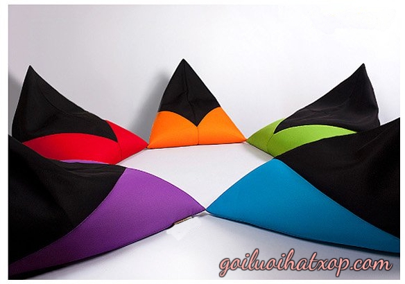 Ghế Lười Hình Kim Tự Tháp Size S Phối Màu đẹp (0,7m X 1m) Vải Kate