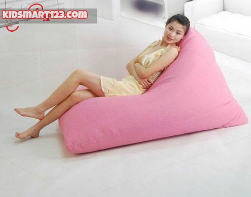 Ghế Lười Kim Tự Tháp Trung (1m X 1,2m) Vải Kate Hồng