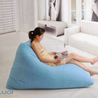 Ghế Lười Kim Tự Tháp Trung (1m X 1,2m) Vải Kate Xanh Dương