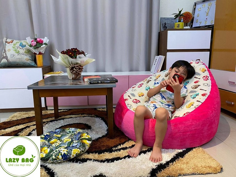 Ghế Lười Tựa Lưng Vải Nhung Lạnh + Canvas 2