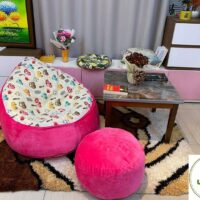 Ghế Lười Tựa Lưng Vải Nhung Lạnh + Canvas