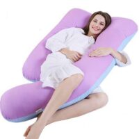 Gối Bà Bầu Hình Chữ U BB88   Vải Nhung Lạnh Hàn Quốc
