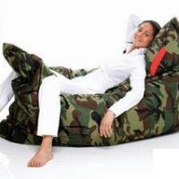 Gối Lười Hạt Xốp Hình Chữ Nhật (120 X150cm) Vải Màu Lính